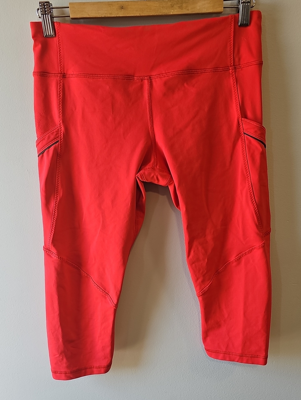 lululemon athletica Bright Red Capri Leggings with Side Pockets